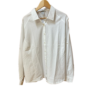 North End Sport Lady XXL White Long Sleeve Button Down Moisture Wicking Shirt